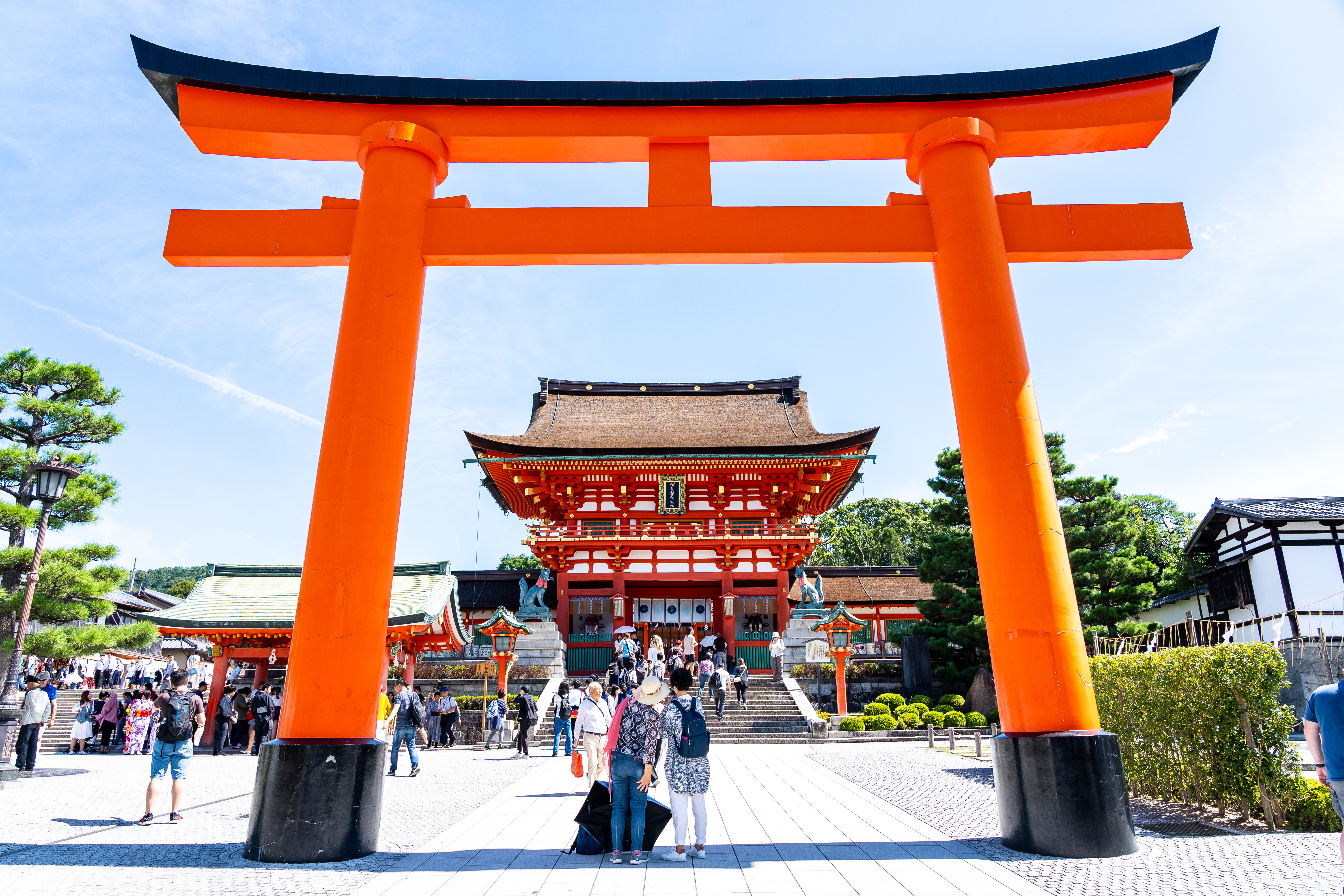 Thousands of vermilion torii gates lining the trail at Fushimi Inari Shrine, Kyoto